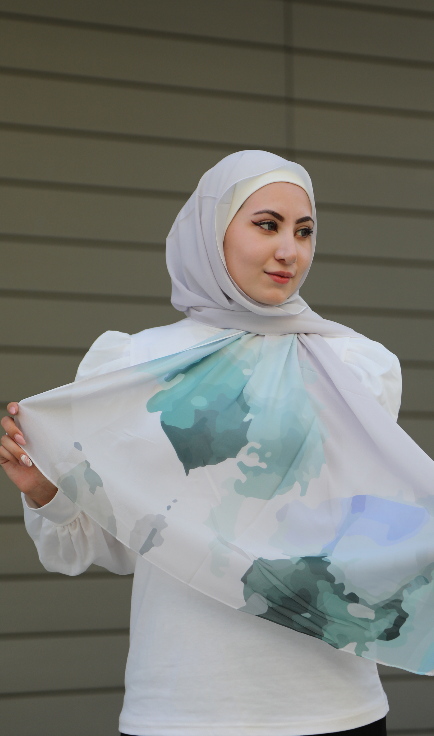 Color Print Chiffon Hijab